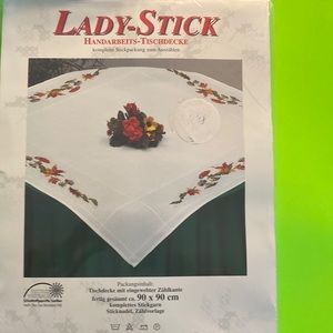 Vintage cross- Stich  table cloth kit “Fall Leaves”